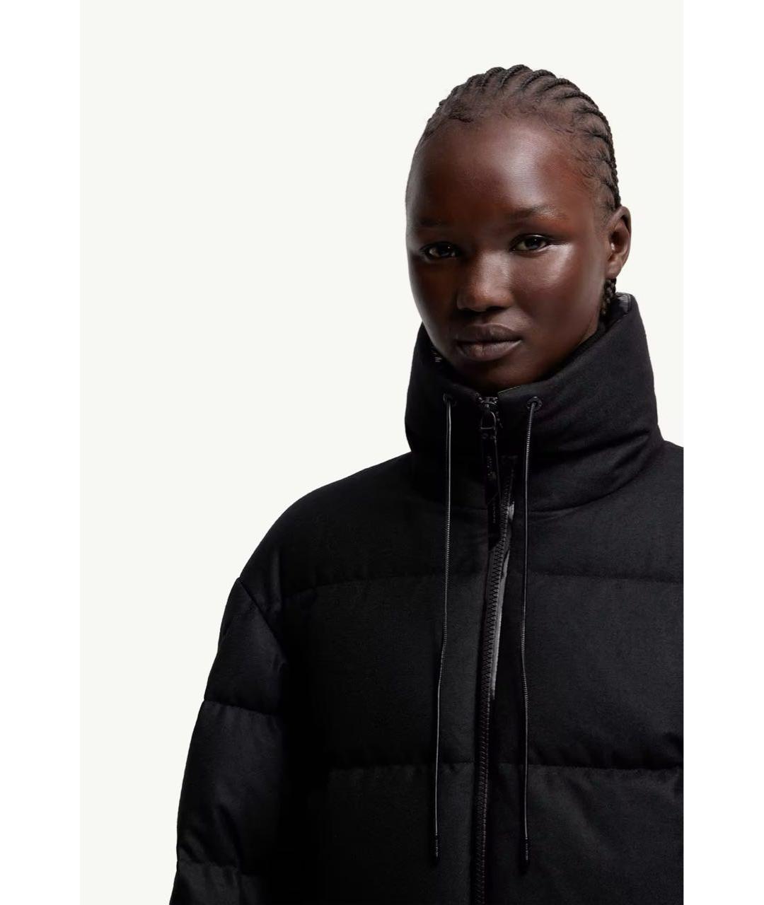 MONCLER Черный шерстяной пуховик, фото 5