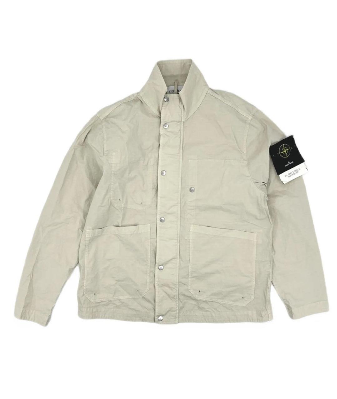 STONE ISLAND Бежевая хлопковая куртка, фото 5