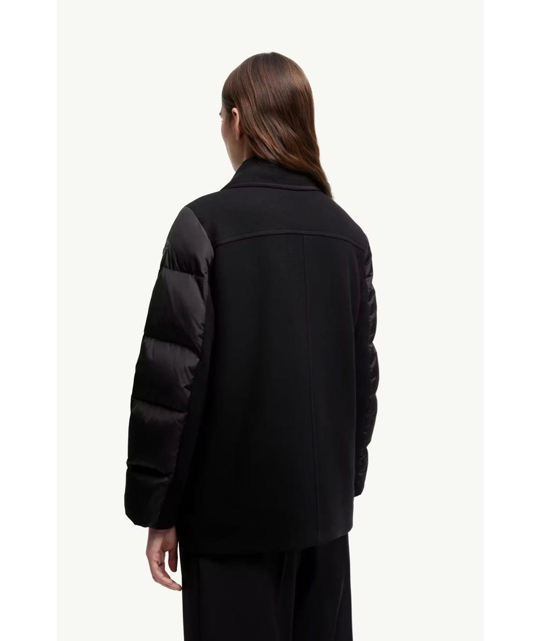 MONCLER Черное шерстяное пальто, фото 3