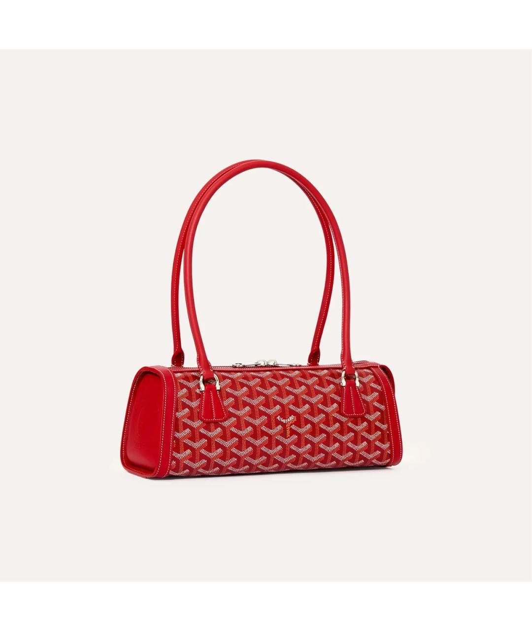 GOYARD Красная кожаная сумка через плечо, фото 5