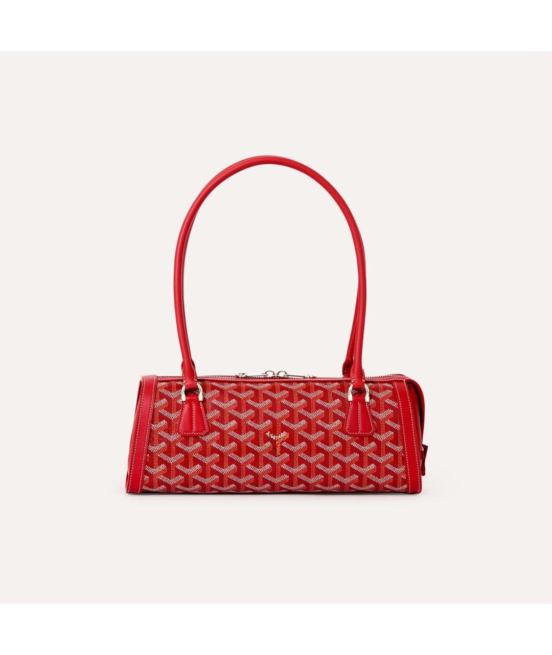 GOYARD Красная кожаная сумка через плечо, фото 2