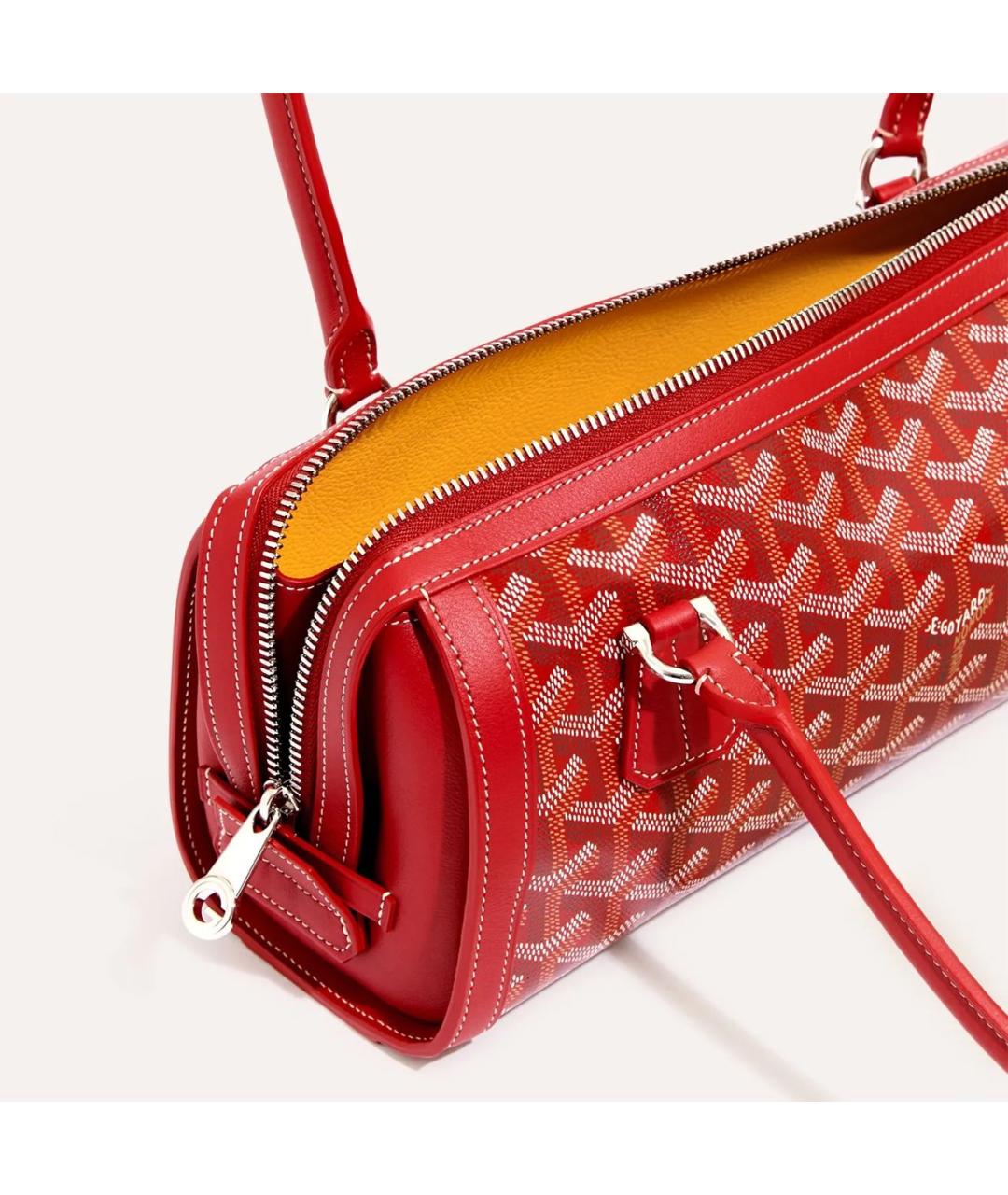 GOYARD Красная кожаная сумка через плечо, фото 4