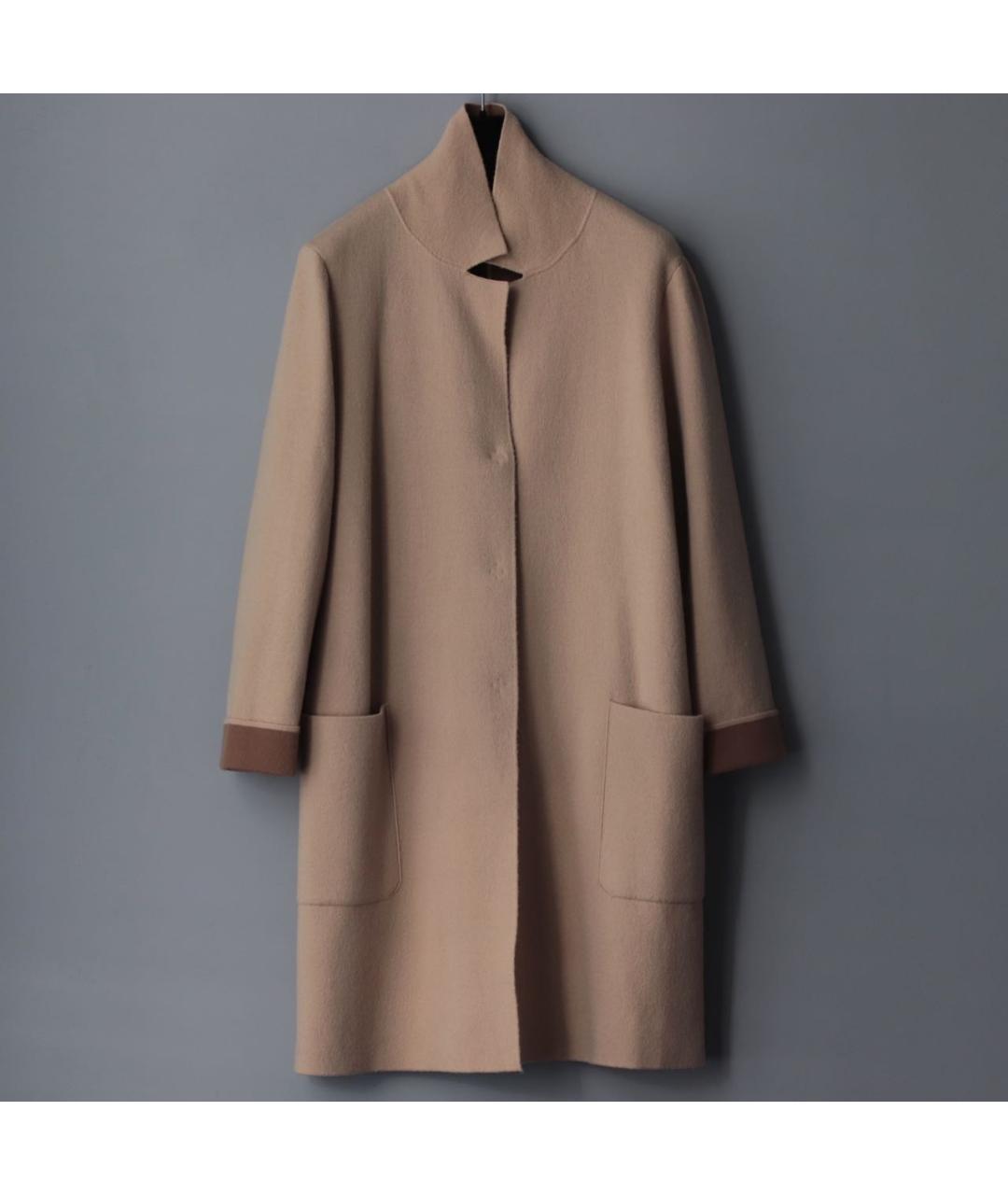 MAX MARA STUDIO Бежевое шерстяное пальто, фото 3