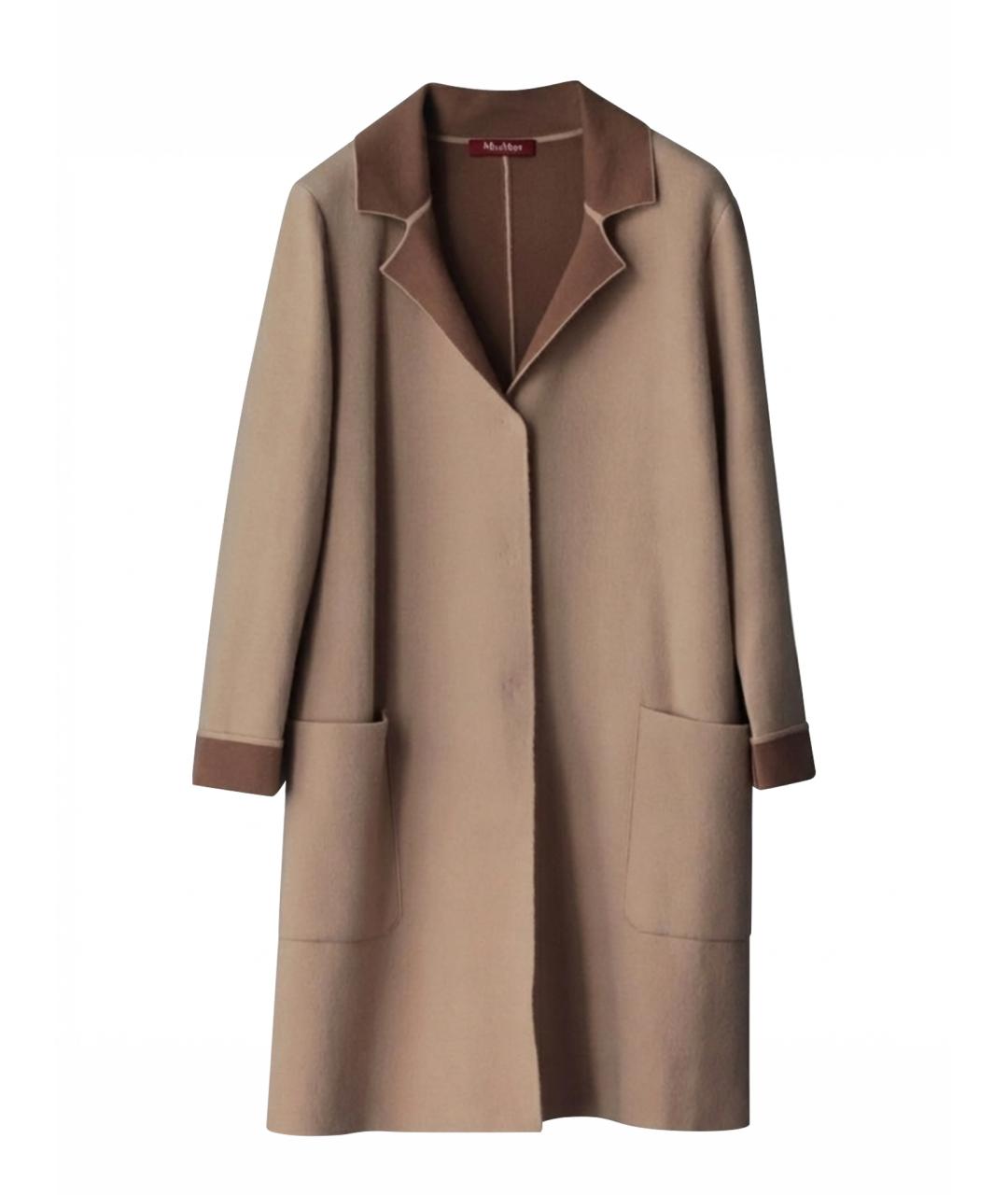 MAX MARA STUDIO Бежевое шерстяное пальто, фото 1