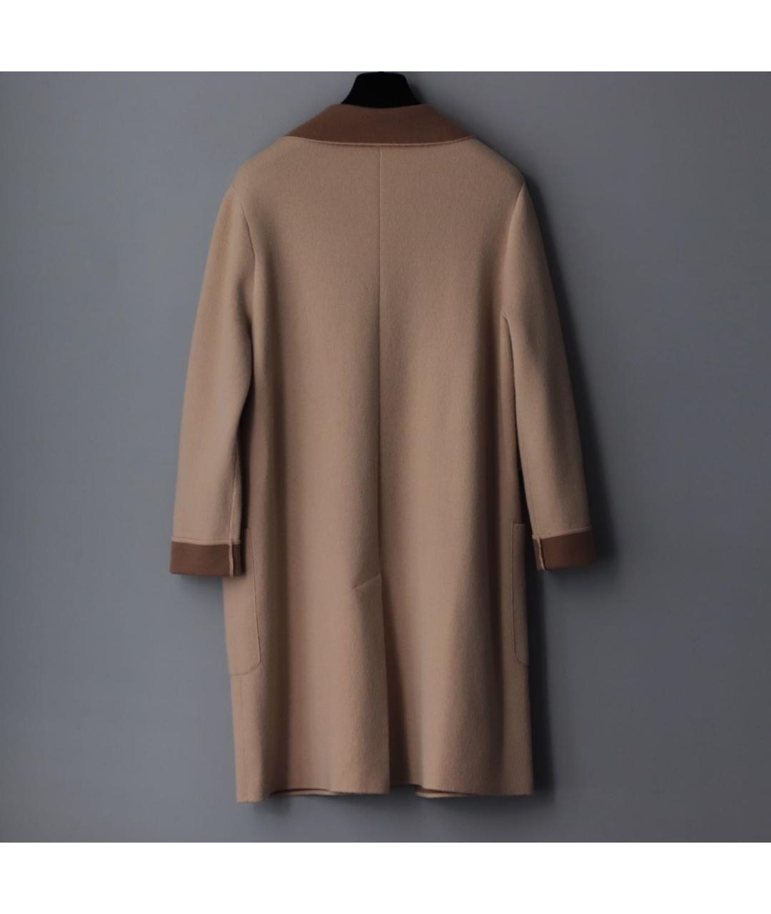 MAX MARA STUDIO Бежевое шерстяное пальто, фото 2