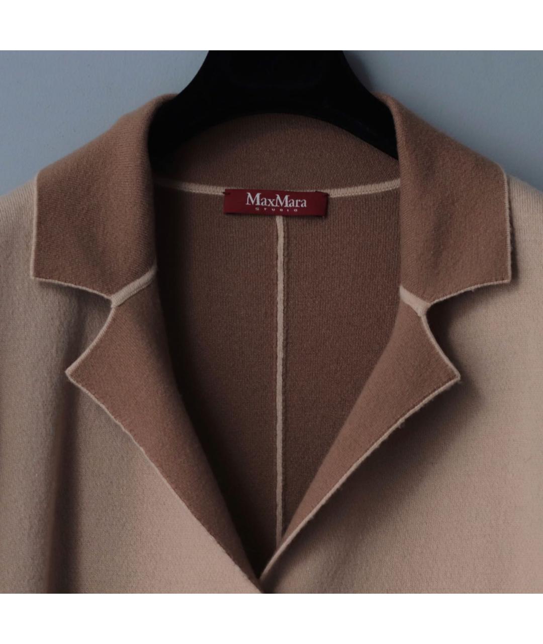 MAX MARA STUDIO Бежевое шерстяное пальто, фото 4