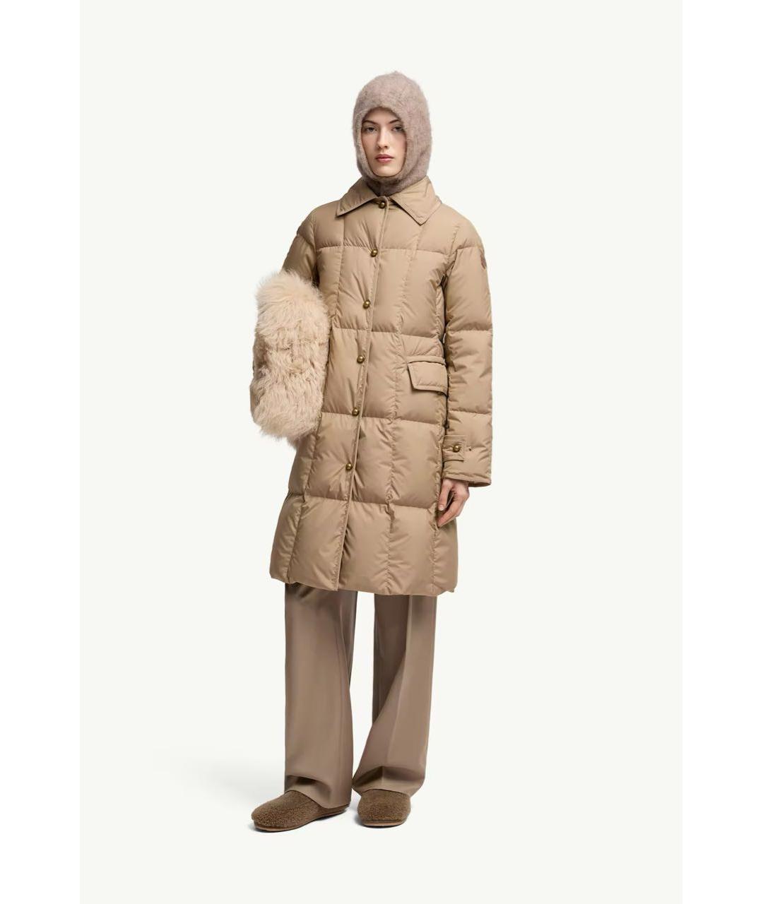 MONCLER Бежевый пуховик, фото 6