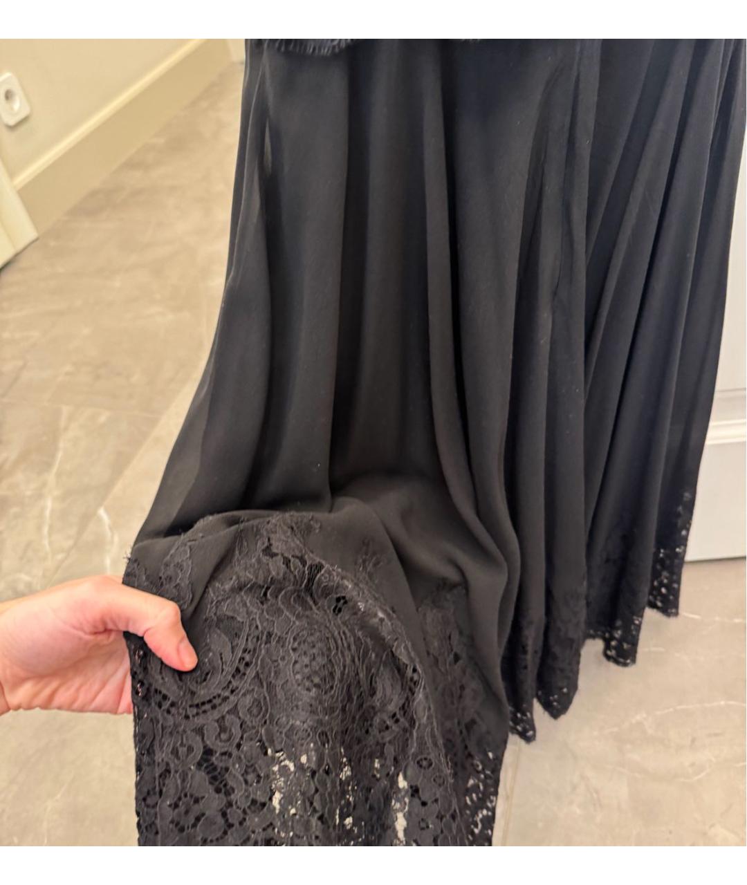 DOLCE&GABBANA Черный шелковый сарафан, фото 4
