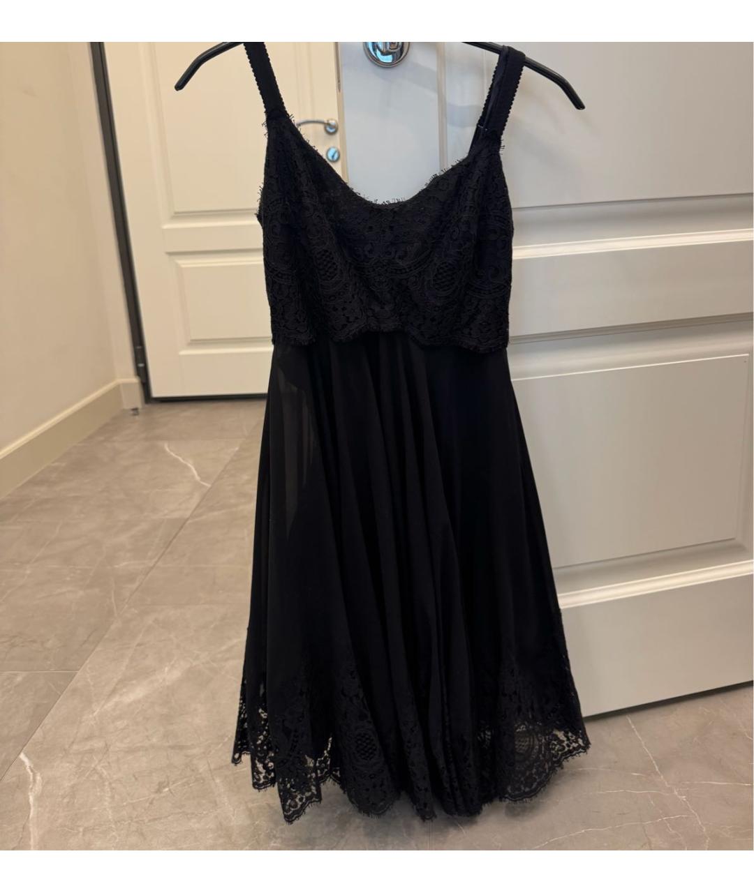 DOLCE&GABBANA Черный шелковый сарафан, фото 8