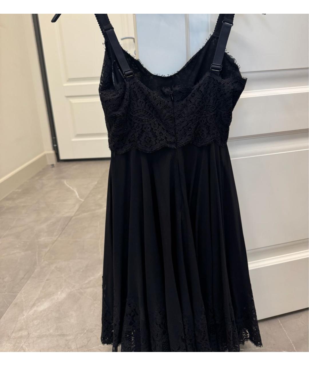 DOLCE&GABBANA Черный шелковый сарафан, фото 3