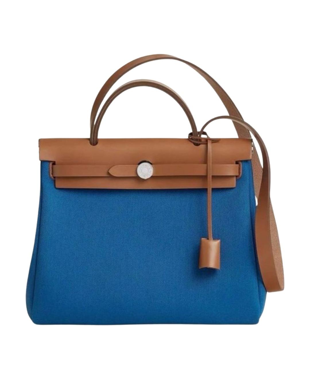 HERMES Синяя тканевая сумка через плечо, фото 1