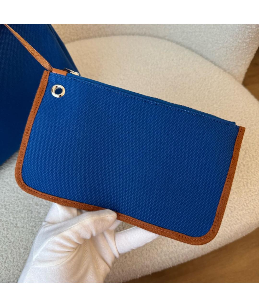 HERMES Синяя тканевая сумка через плечо, фото 7