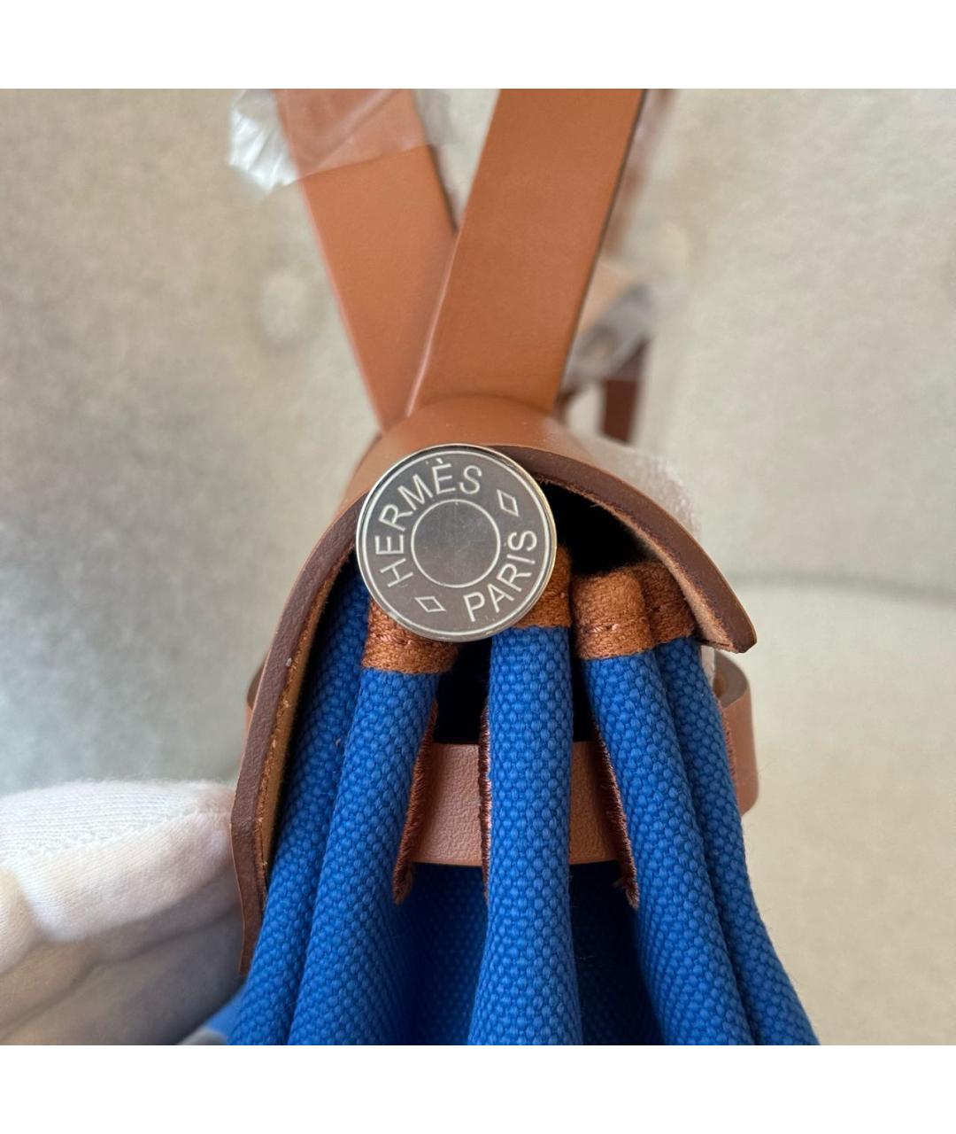 HERMES Синяя тканевая сумка через плечо, фото 6