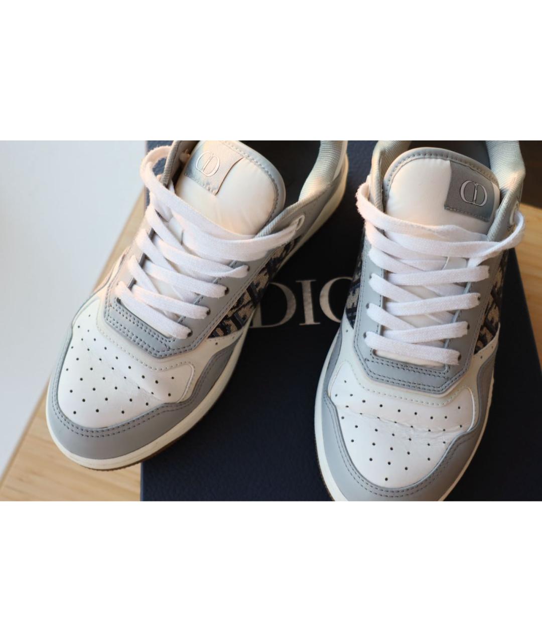 CHRISTIAN DIOR Серые кожаные кроссовки, фото 3