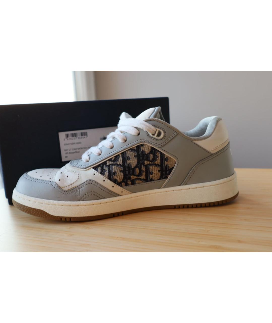 CHRISTIAN DIOR Серые кожаные кроссовки, фото 4