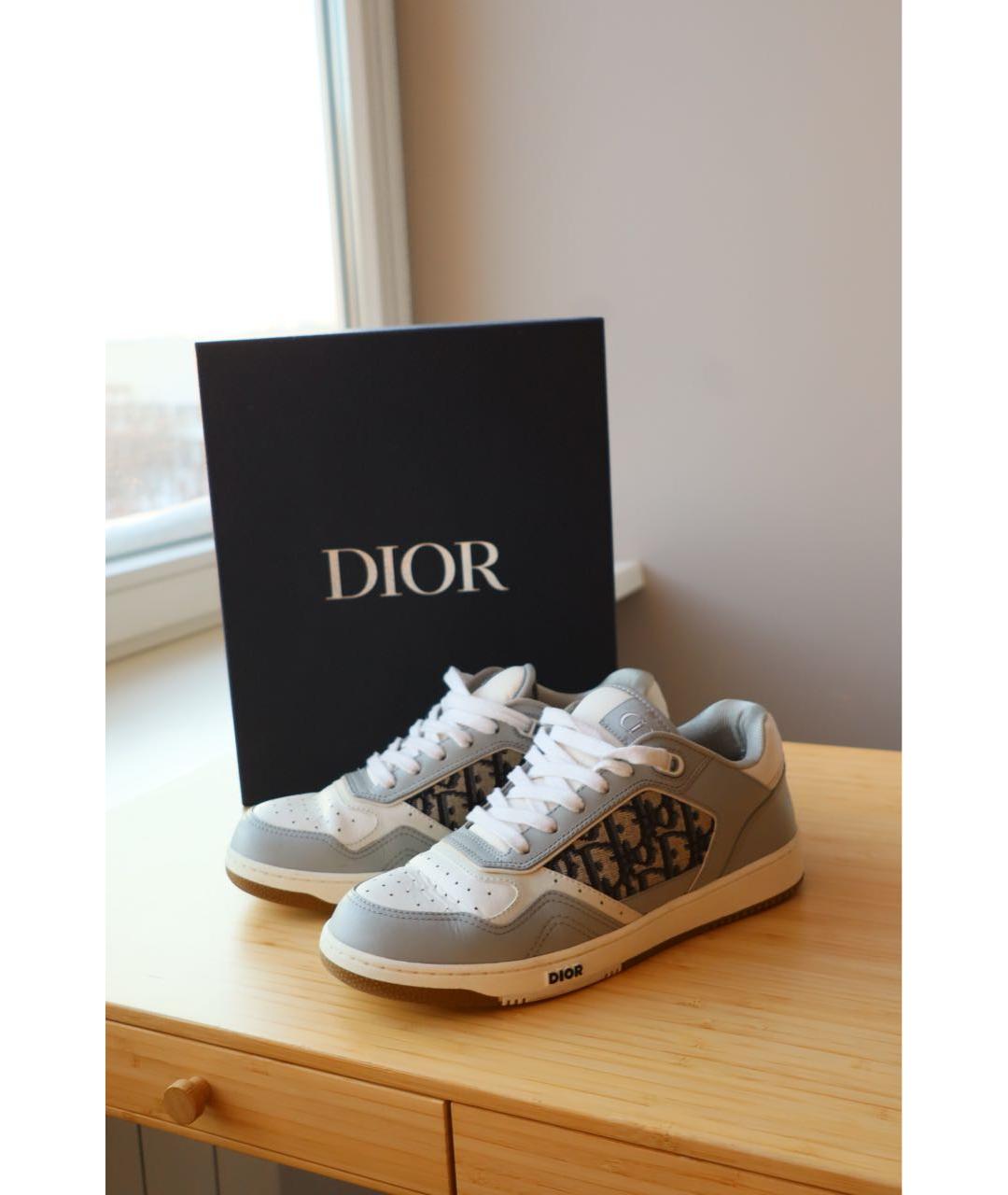 CHRISTIAN DIOR Серые кожаные кроссовки, фото 7