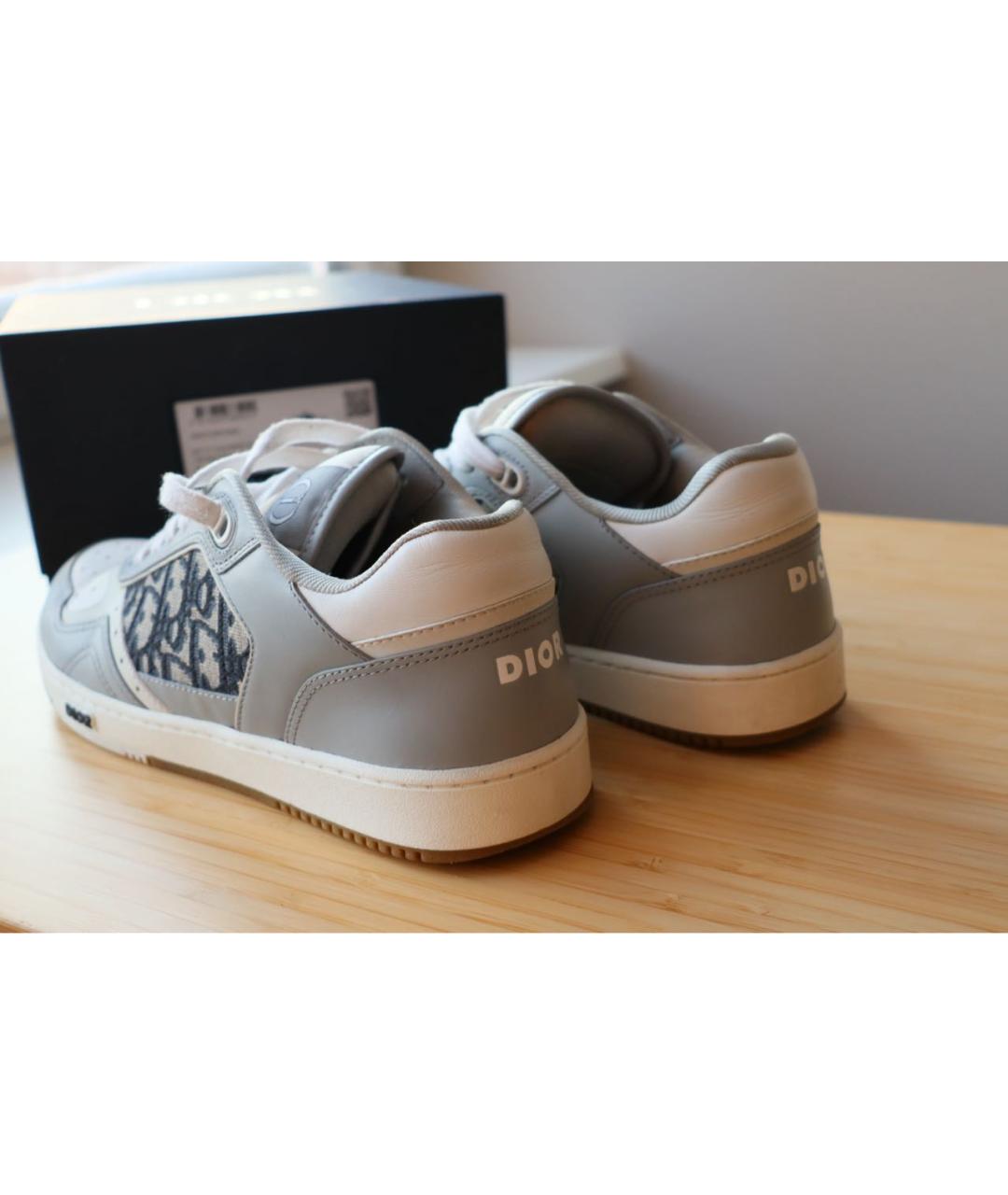 CHRISTIAN DIOR Серые кожаные кроссовки, фото 6