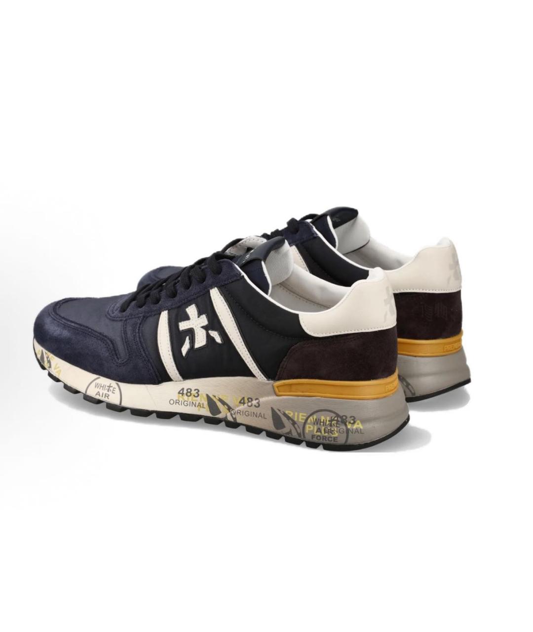 PREMIATA Темно-синие замшевые низкие кроссовки / кеды, фото 4