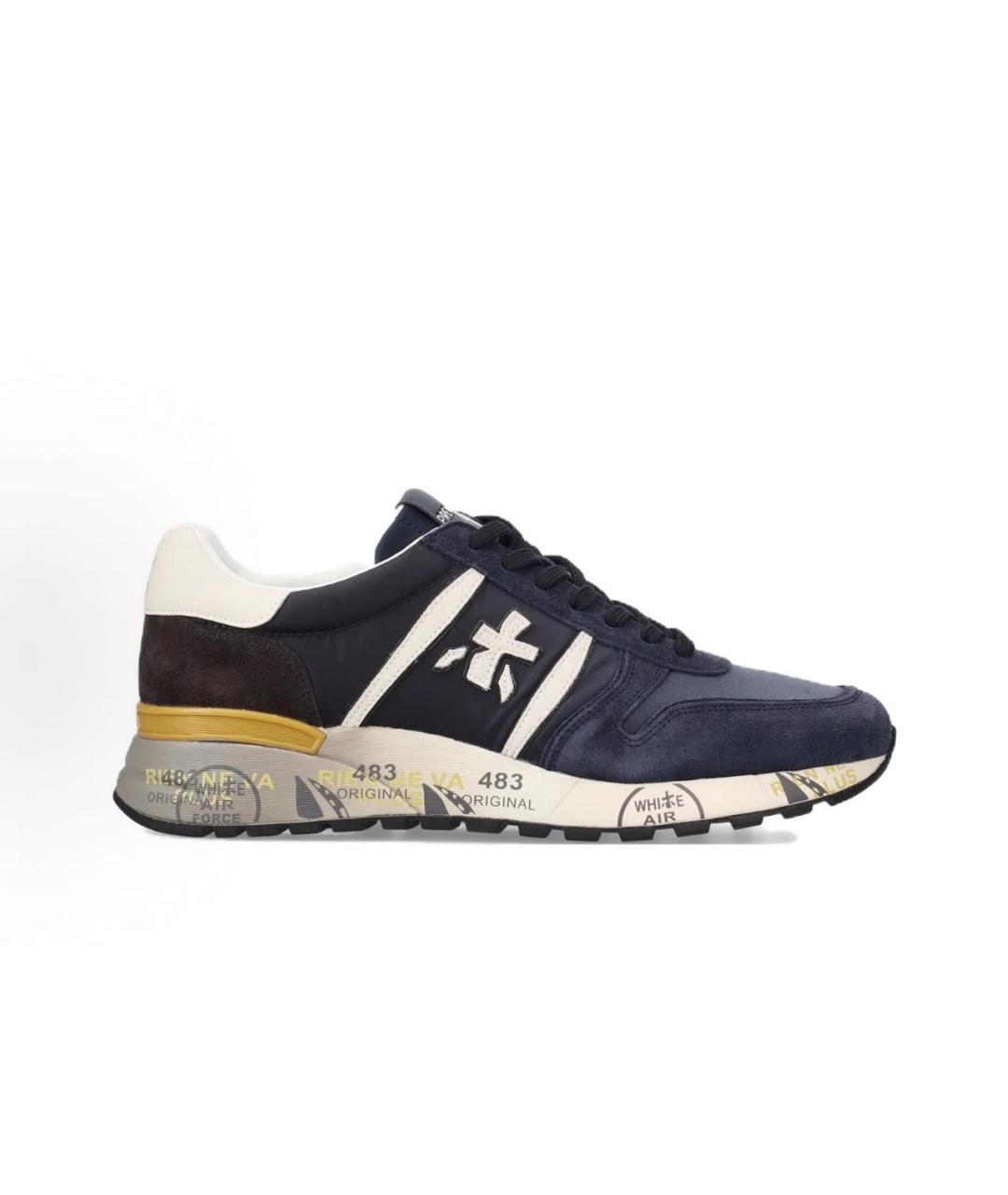 PREMIATA Темно-синие замшевые низкие кроссовки / кеды, фото 5