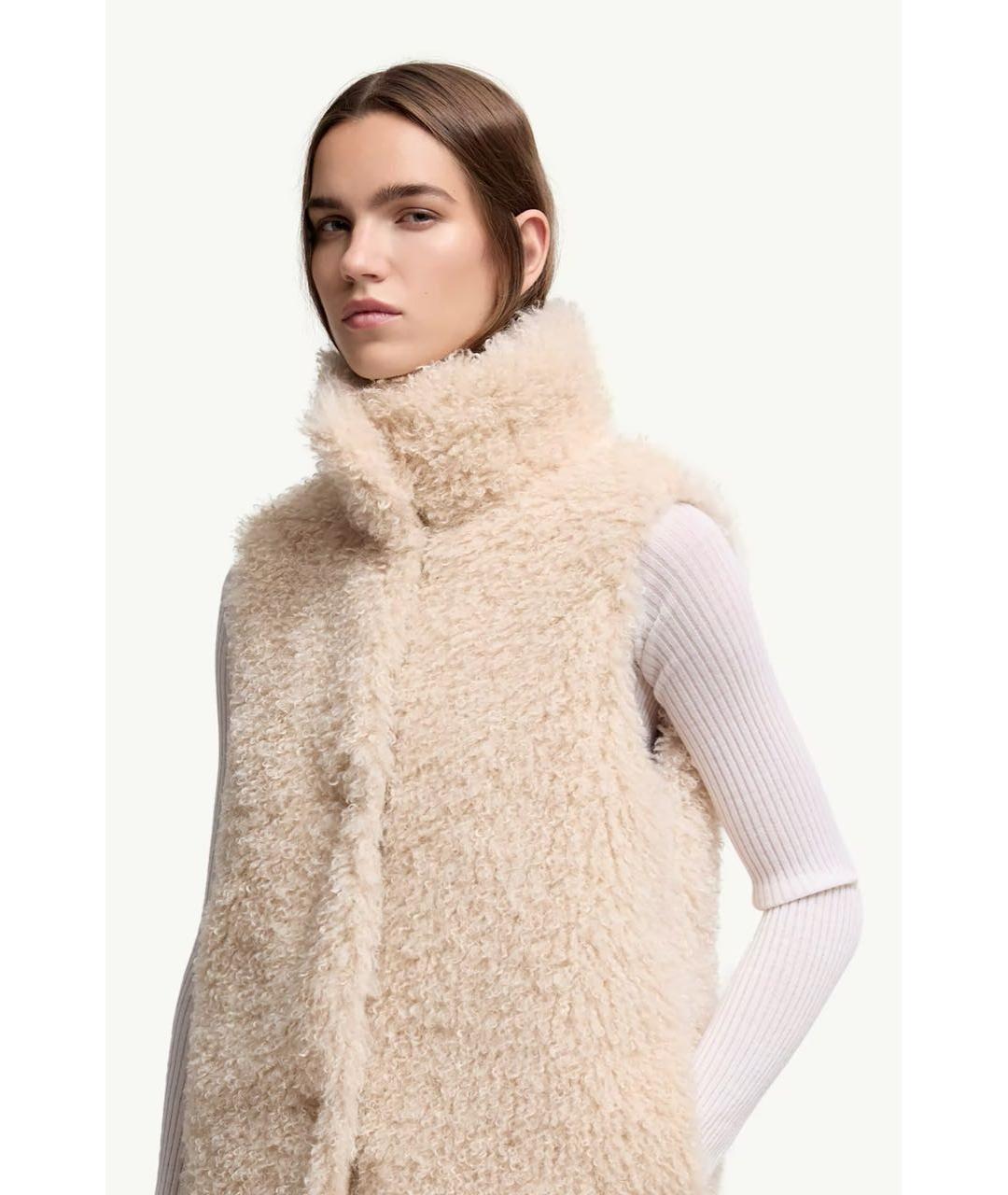 MONCLER Бежевый полиамидовый пуховик, фото 7