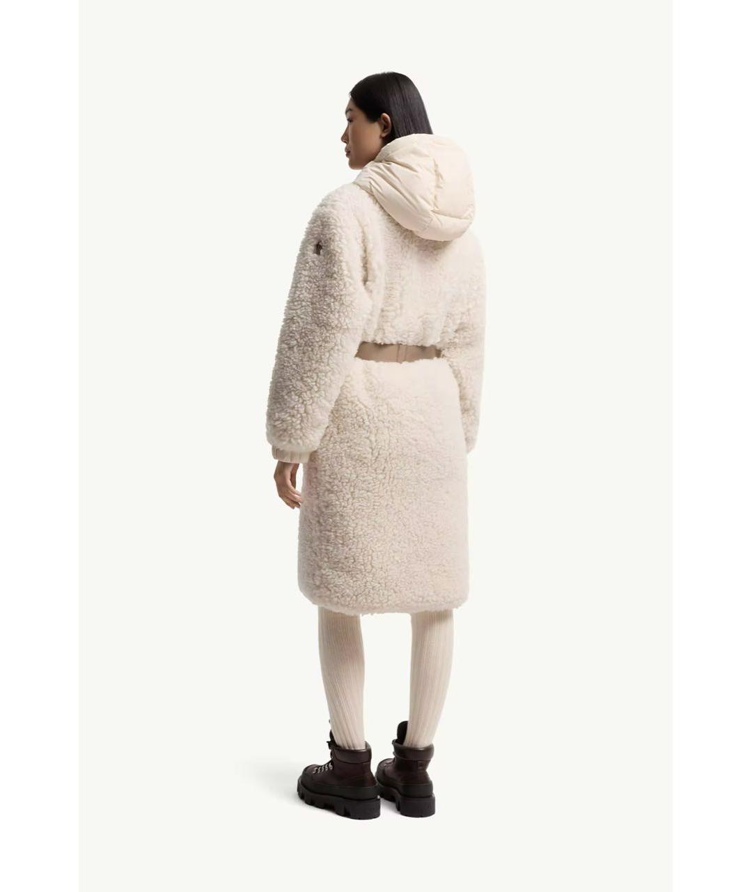 MONCLER Бежевый полиэстеровый пуховик, фото 3