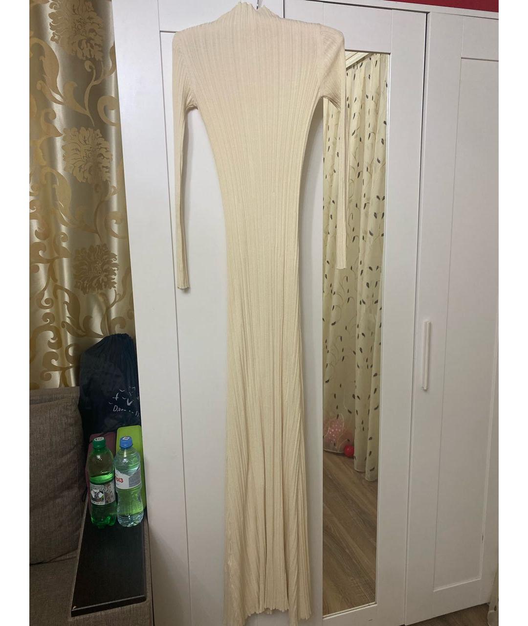 JACQUEMUS Бежевое вискозное повседневное платье, фото 2