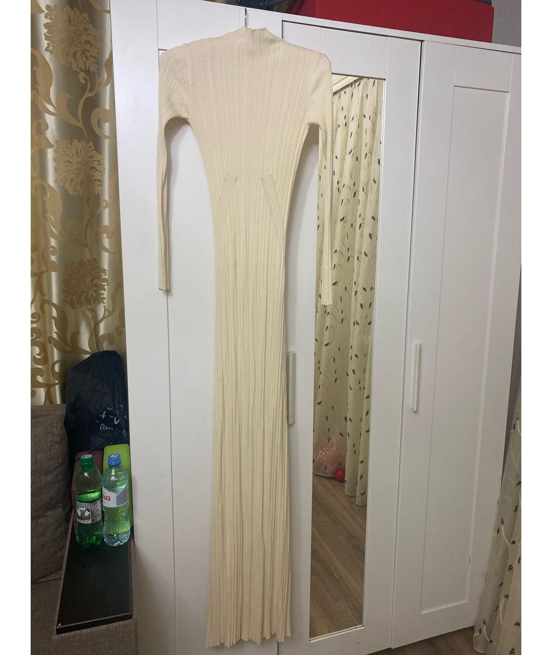 JACQUEMUS Бежевое вискозное повседневное платье, фото 5