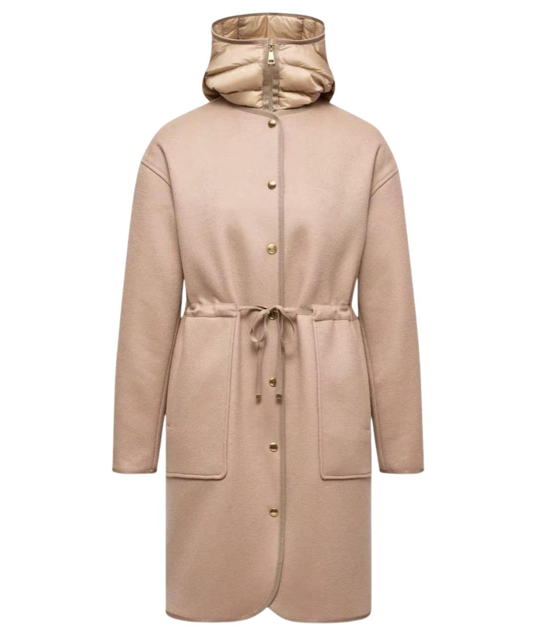 MONCLER Бежевый шерстяной пуховик, фото 1