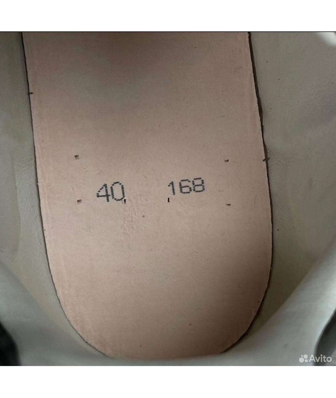 MAISON MARGIELA Антрацитовые низкие кроссовки / кеды из лакированной кожи, фото 6