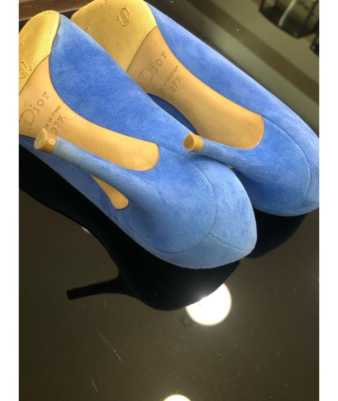 CHRISTIAN DIOR Голубые замшевые туфли, фото 6