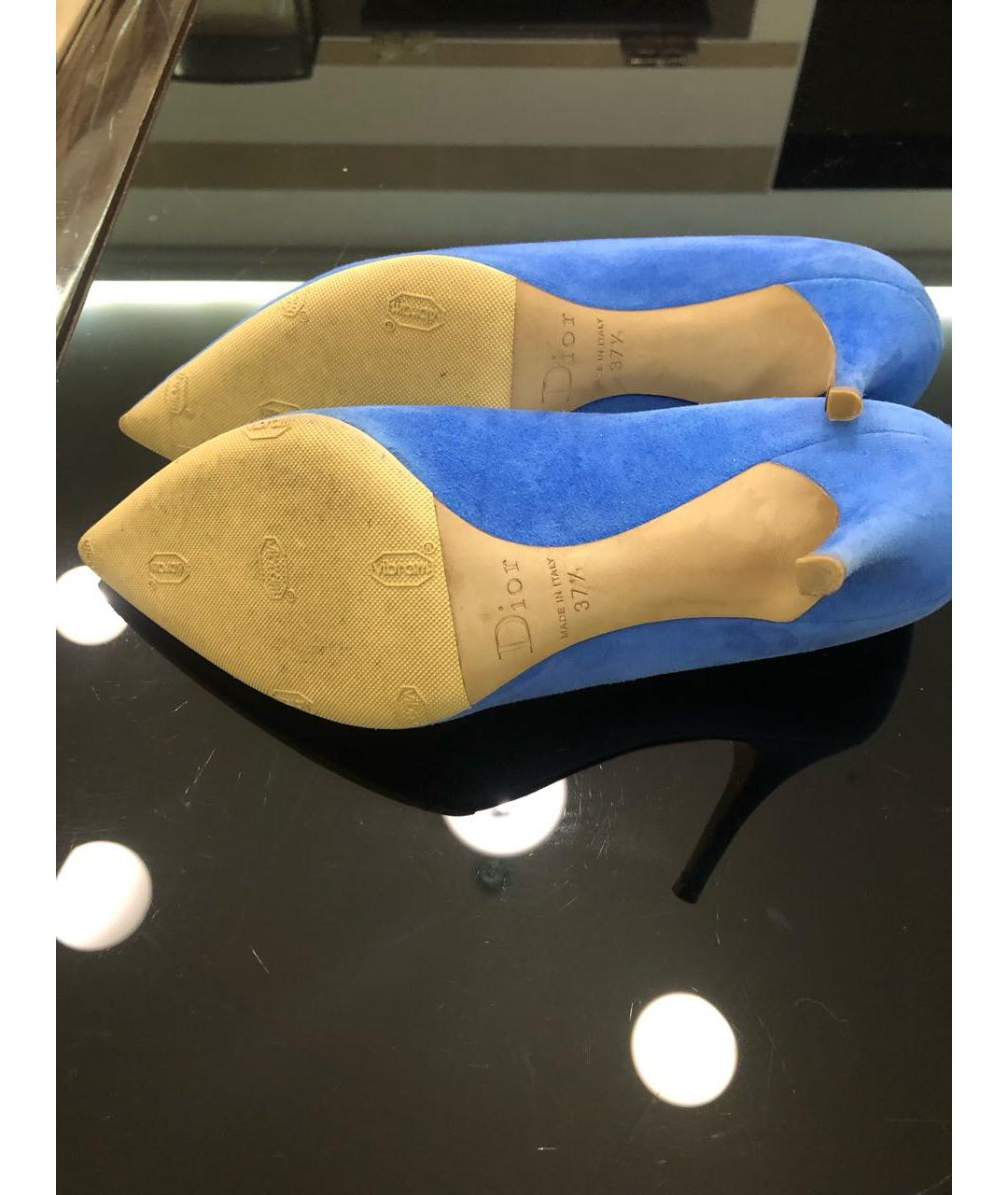 CHRISTIAN DIOR Голубые замшевые туфли, фото 8