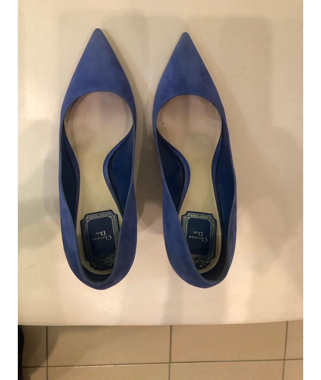 CHRISTIAN DIOR Голубые замшевые туфли, фото 3