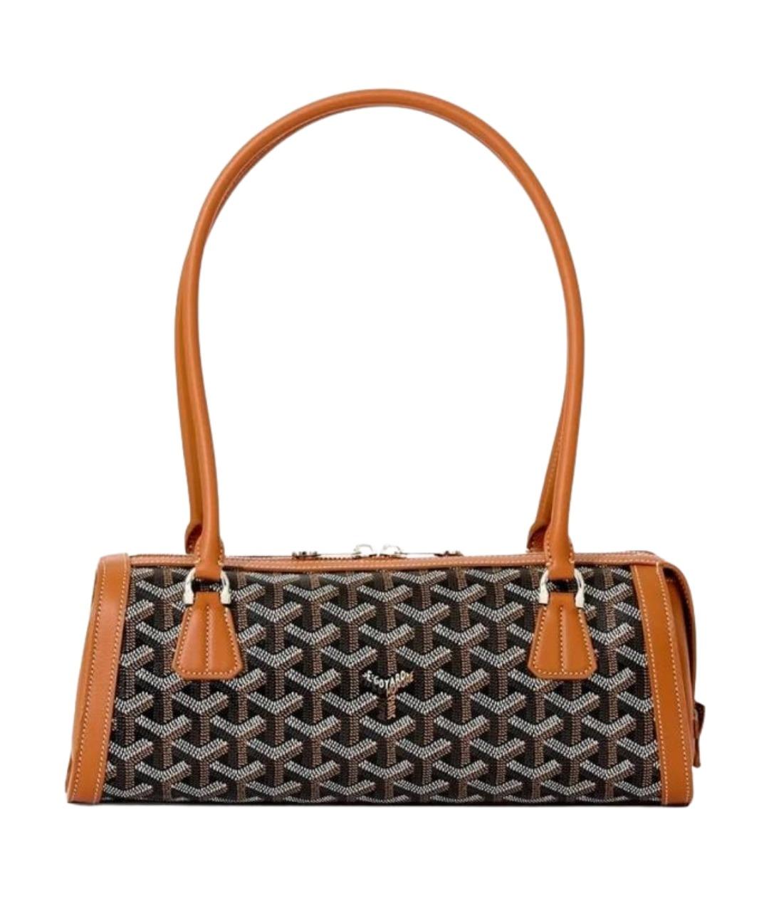 GOYARD Коричневая кожаная сумка через плечо, фото 1