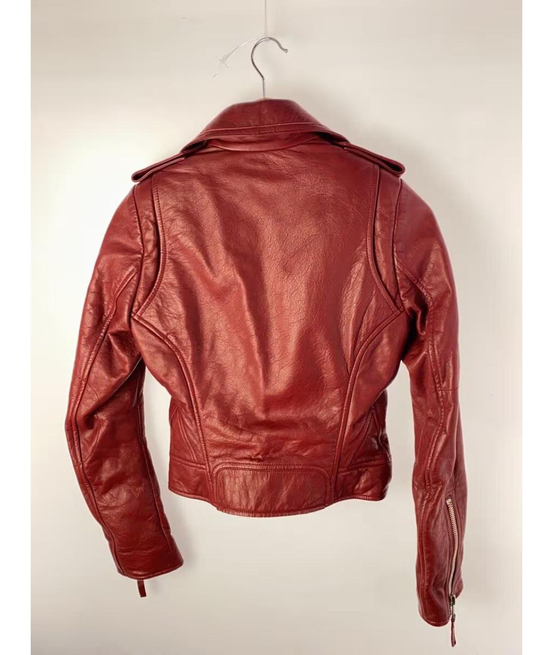 BALENCIAGA Красная кожаная куртка, фото 2