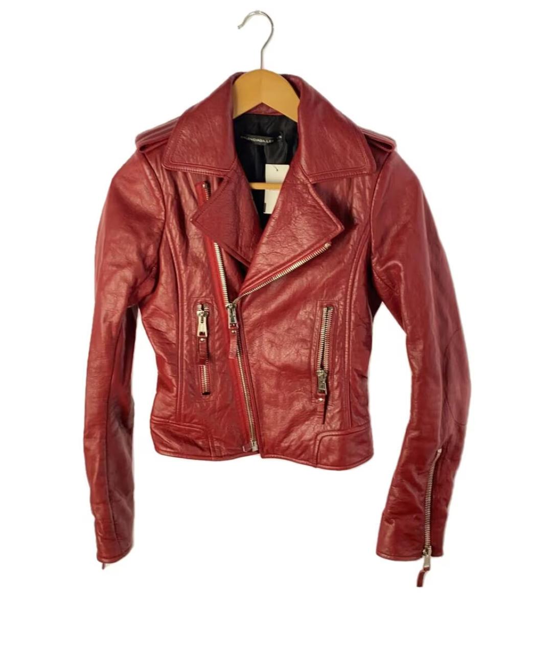 BALENCIAGA Красная кожаная куртка, фото 6