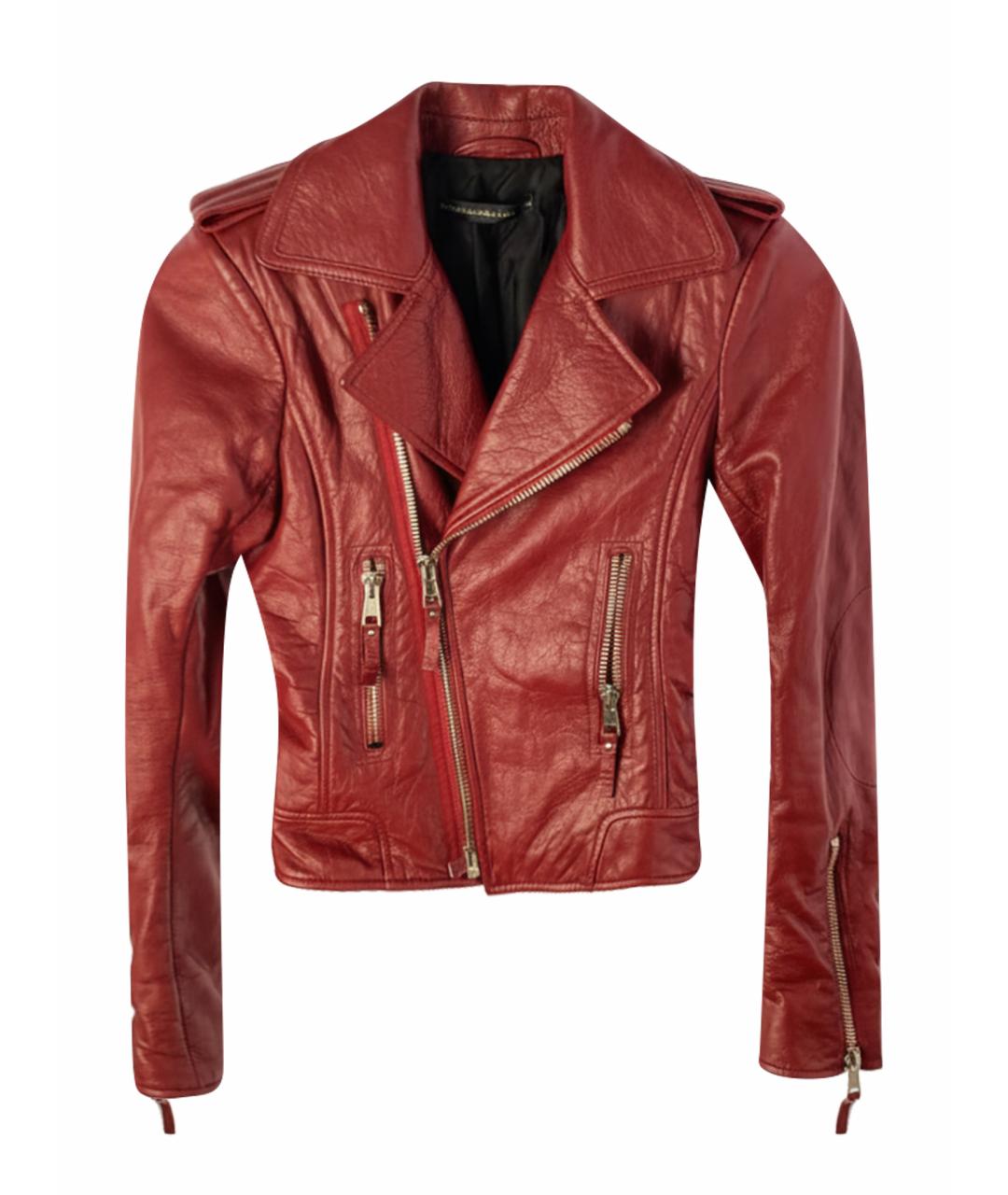 BALENCIAGA Красная кожаная куртка, фото 1