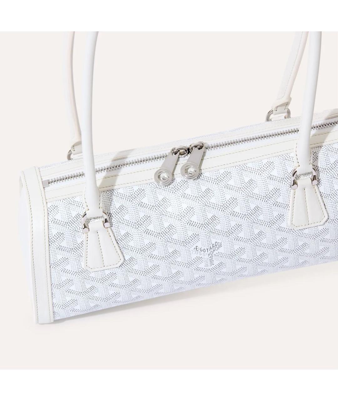 GOYARD Белая кожаная сумка через плечо, фото 2