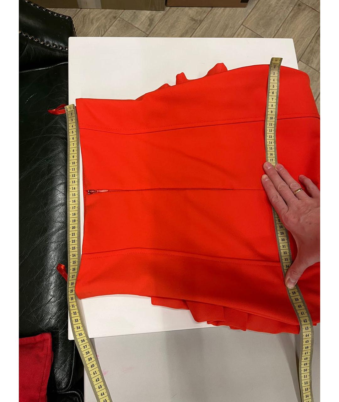 ELISABETTA FRANCHI Красная полиамидовая юбка миди, фото 2