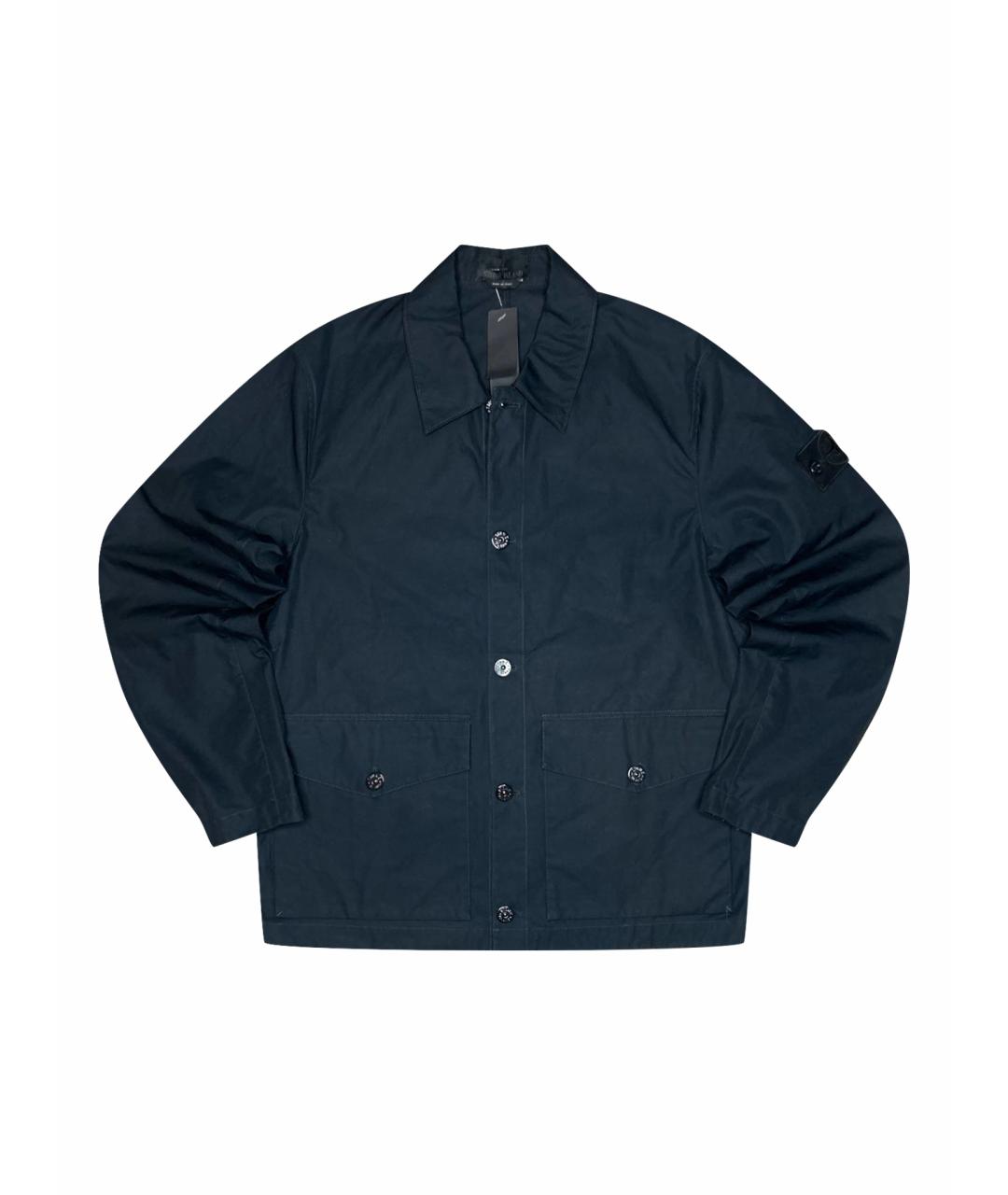 STONE ISLAND Темно-синяя хлопковая куртка, фото 1