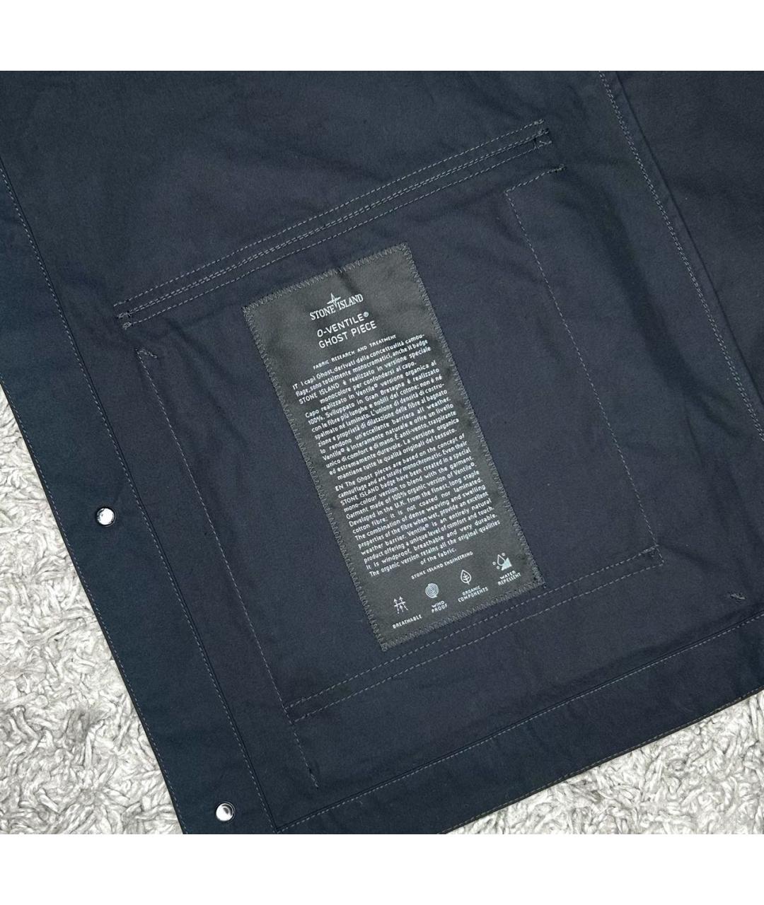 STONE ISLAND Темно-синяя хлопковая куртка, фото 5