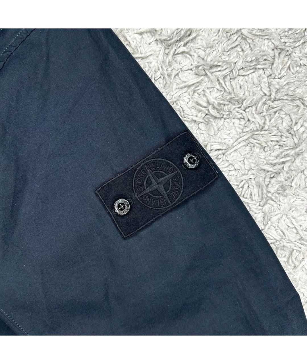 STONE ISLAND Темно-синяя хлопковая куртка, фото 2