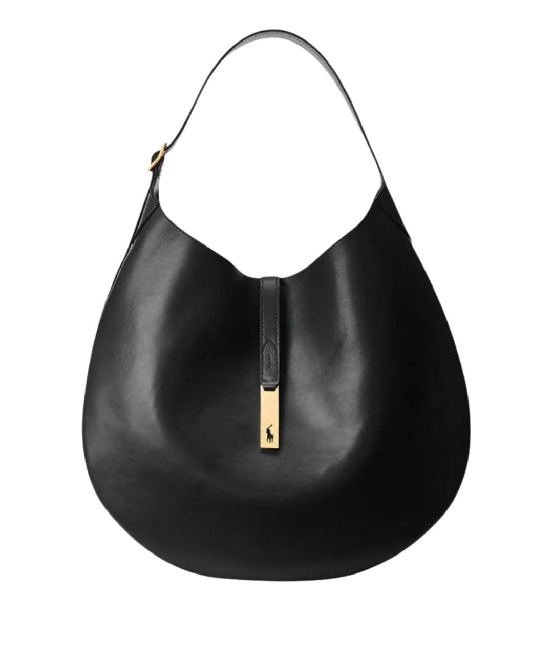 POLO RALPH LAUREN Черная кожаная сумка с короткими ручками, фото 1