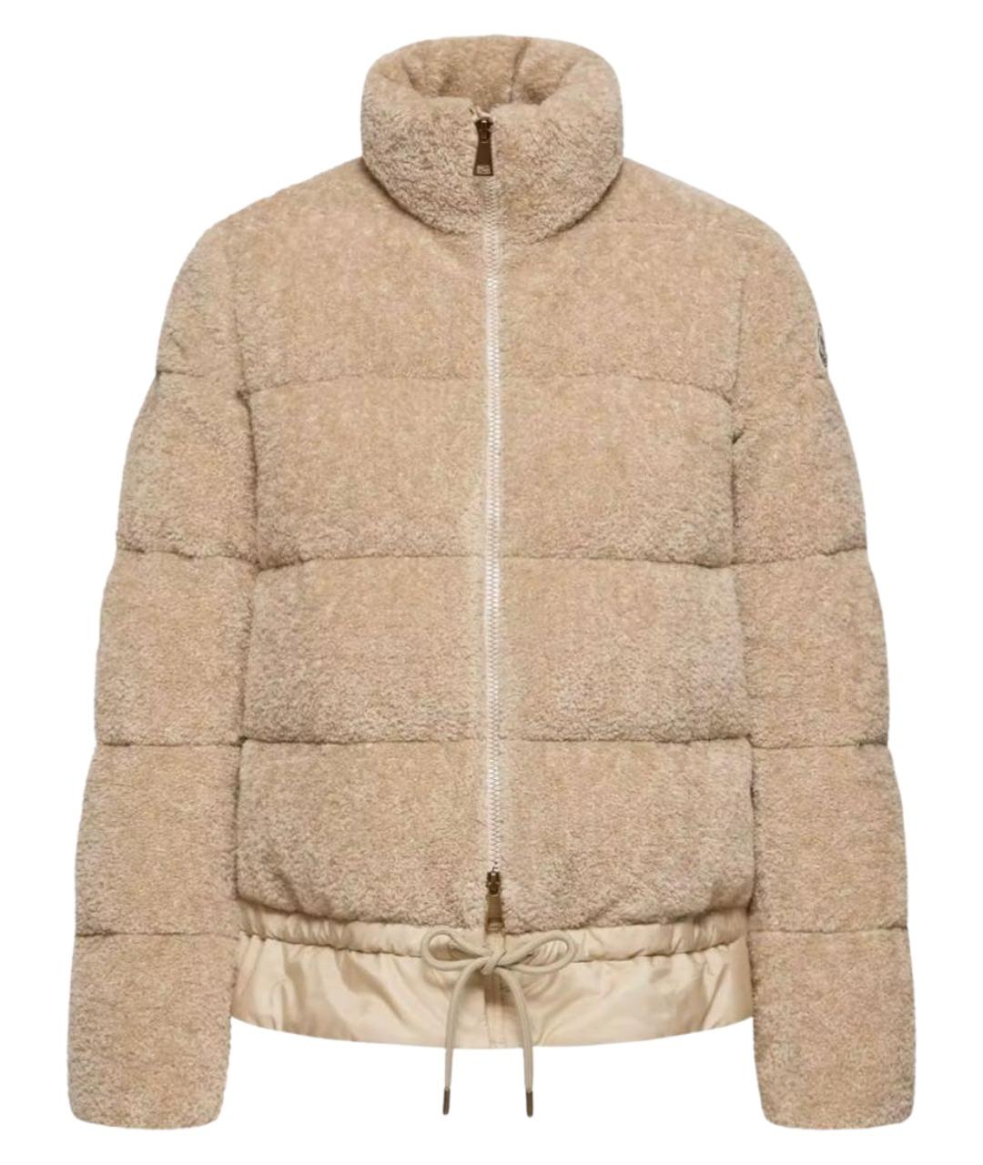 MONCLER Бежевый хлопковый пуховик, фото 1