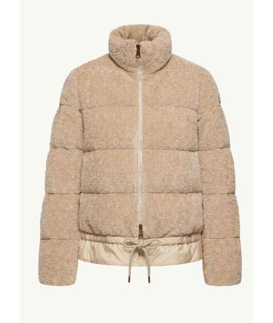 MONCLER Бежевый хлопковый пуховик, фото 5