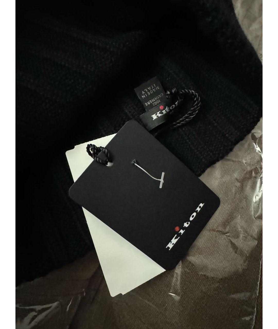 KITON Черная кашемировая шапка, фото 6