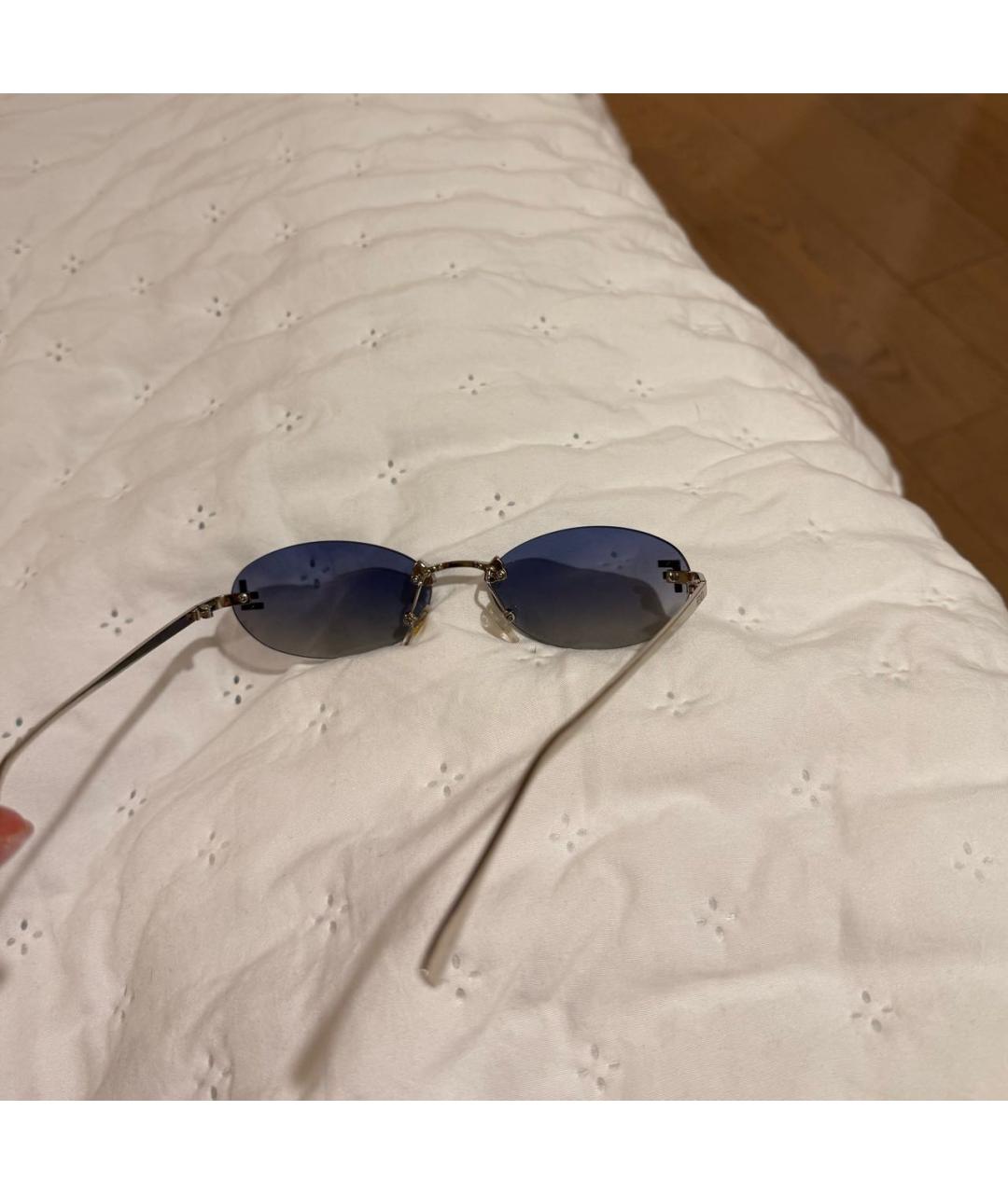 FENDI Темно-синие металлические солнцезащитные очки, фото 5