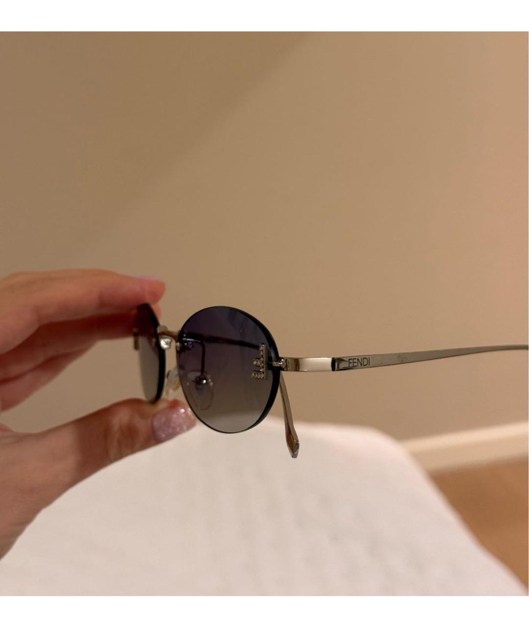 FENDI Темно-синие металлические солнцезащитные очки, фото 4