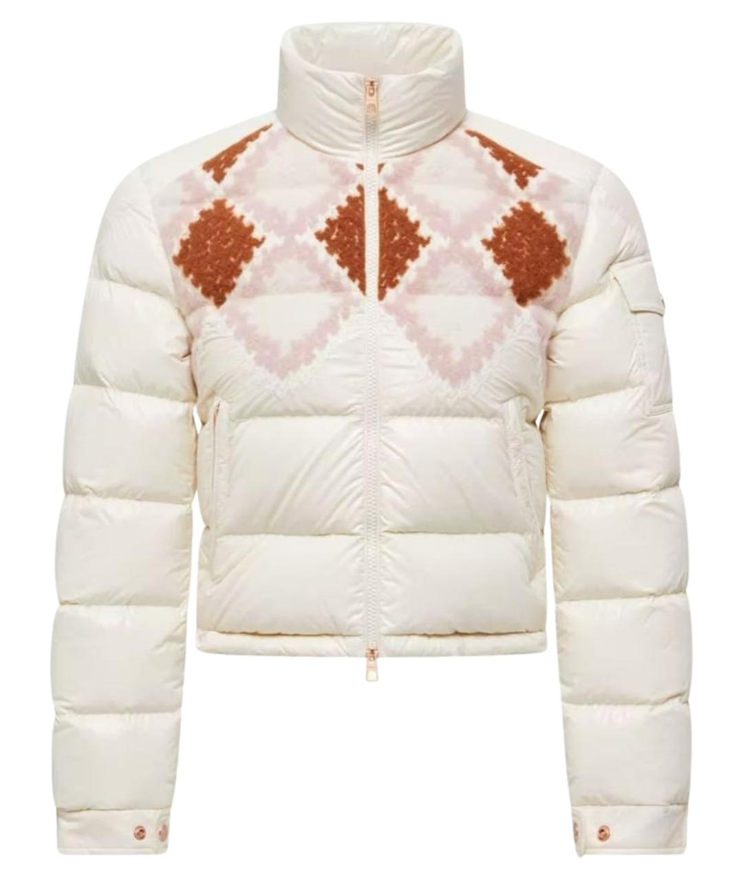 MONCLER Белый полиамидовый пуховик, фото 1