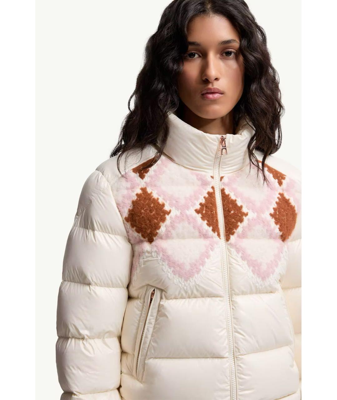 MONCLER Белый полиамидовый пуховик, фото 4