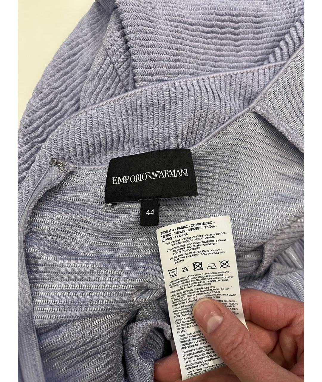 EMPORIO ARMANI Фиолетовое вискозное повседневное платье, фото 4